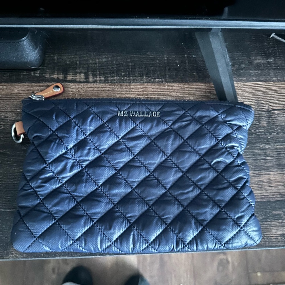 MZ Wallace Quilted Blue Pouch